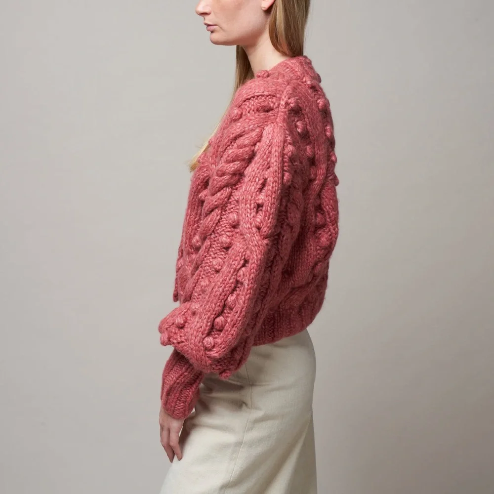 SEA nyc Chunky Knit Pink Sweater - Picture 3 of 8